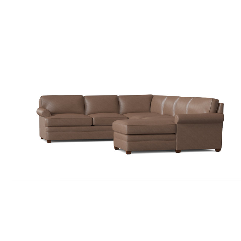 Wayfair Custom Upholstery™ 125" Genuine Leather Sofa & Chaise Sectional Wayfair